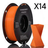 14 Rolls PETG Filament 1.75mm, TINMORRY PETG-ECO 3D Printing Filament  for FDM 3D Printers, 14 KG, Orange