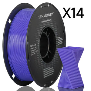 14 Rolls PETG Filament 1.75mm, TINMORRY PETG-ECO 3D Printing Filament  for FDM 3D Printers, 14 KG, Vinca Blue