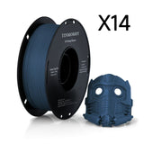 14 Rolls Carbon Fiber PLA Filament 1.75mm, TINMORRY PLA-CF 3D Printing Filament  for FDM 3D Printers, 14 KG, Carbon Blue