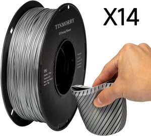 14 Rolls TPU Filament 1.75mm, TINMORRY 95A-TPU 3D Printing Filament  for FDM 3D Printers, 14 KG, Silver