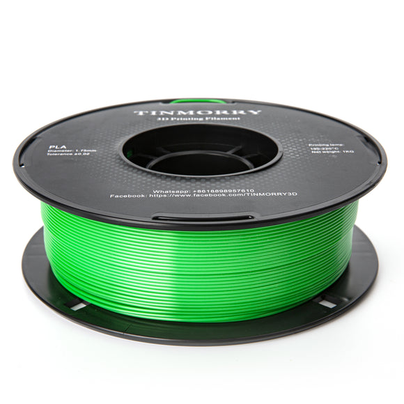 <transcy>PLA Filament 1,75mm 1kg, TINMORRY PLA 3D-Druckmaterialien für 3D-Drucker, 1 Spule, Pure Green</transcy>