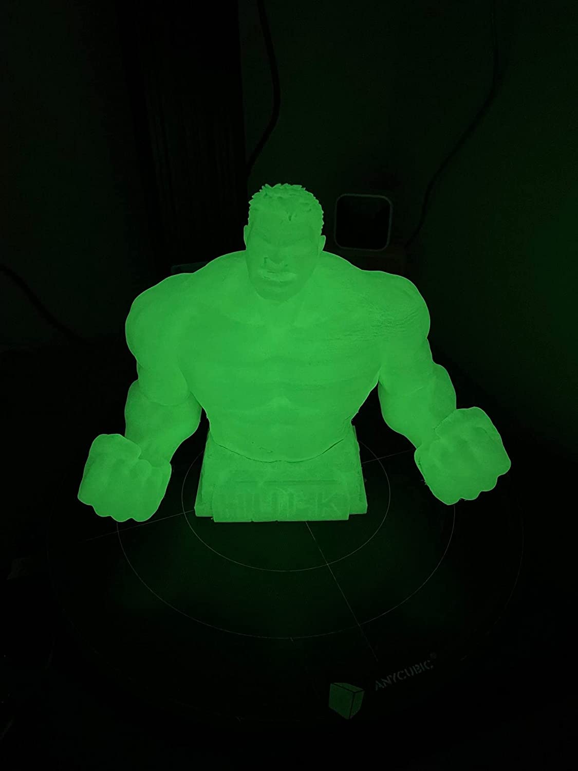 Glowing PLA 3D Printer Filament 1.75mm, 1 KG, Glow Green