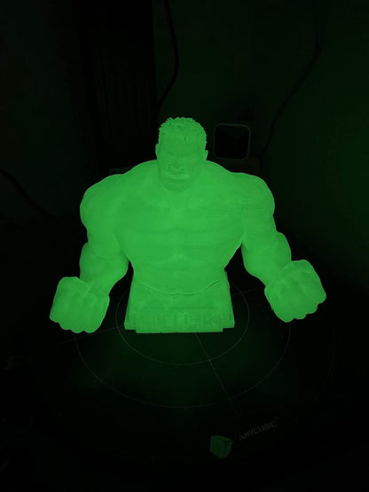 Glowing PLA 3D Printer Filament 1.75mm, 1 KG, Glow Green