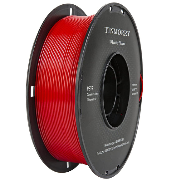PETG Filament 1.75mm 1kg, TINMORRY 3D Printer Filament PETG Tangle-Free 3D Printing Materials, 1 Spool, Red