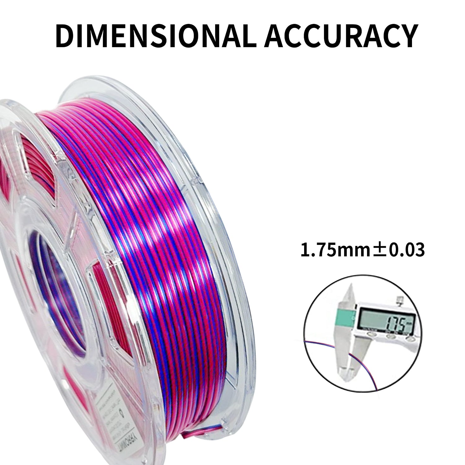 Dual Color PLA Filament Two Colors Rotating and blending Silk