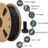 Matte PLA (Pro) Filament 1.75mm, TINMORRY Filament 1.75 PLA with Cardboard Spool Roll, Filament 3D Printing Materials 1KG, Black