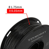 Filament TPU 1.75 mm, TINMORRY 3D Printing Materials, TPU Filament for FDM 3D Printer, 1 kg 1 Spool, Black