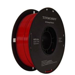 PETG Eco Filament 1.75 mm, TINMORRY PETG 3D Printer Filament, 1kg Spool, Red